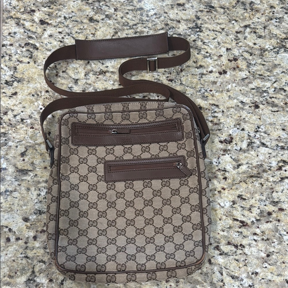 Gucci Brown Messenger Bag with GG Monogram